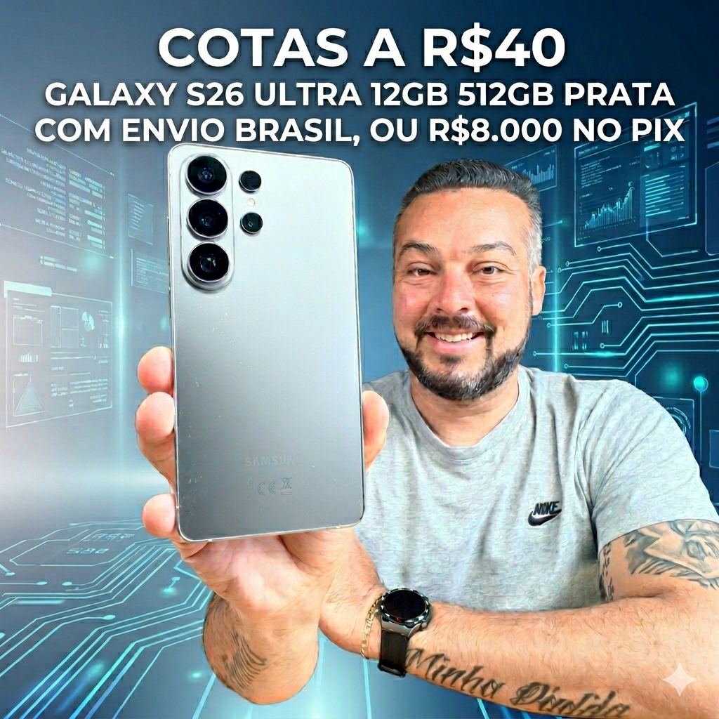 EXCLUSIVO GRUPOS VIPS! GALAXY S26 ULTRA 12GB 512GB PRATA COM ENVIO BRASIL OU R$8.000 NO PIX!