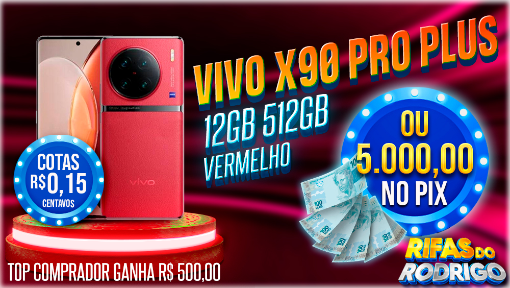 VIVO X90 PRO PLUS 12GB 512GB VERMELHO OU R$5.000 NO PIX! TOP COMPRADOR LEVA R$500 NO PIX