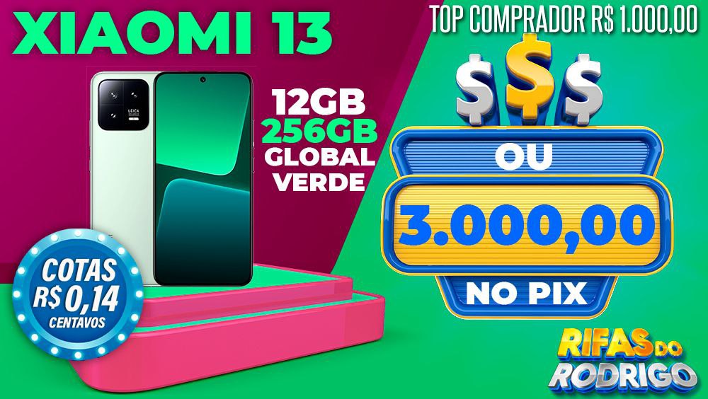 XIAOMI 13 12GB 256GB GLOBAL VERDE OU R$3.000 NO PIX! TOP COMPRADOR LEVA R$1.000