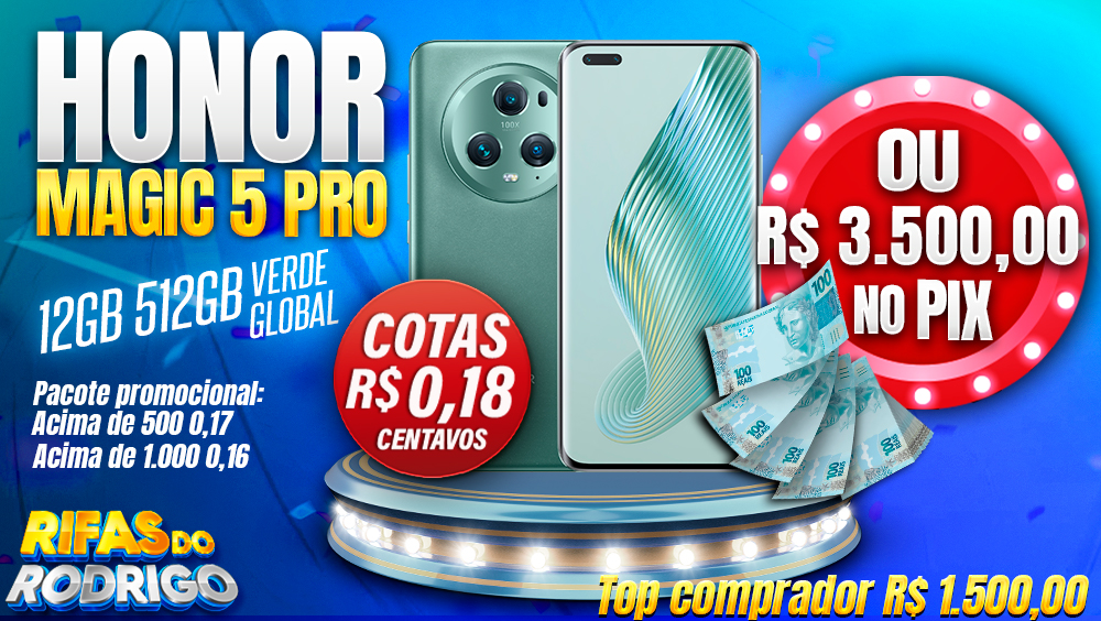 HONOR MAGIC 5 PRO 12GB 512GB VERDE VERSAO GLOBAL OU R$3.500 NO PIX! TOP COMPRADOR LEVA R$1.500 NO PIX!