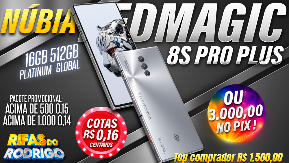 NUBIA REDMAGIC 8S PRO PLUS 16GB 512GB GLOBAL PLATINUM OU PIX DE R$3.000! TOP COMPRADOR LEVA R$1.500 NO PIX!
